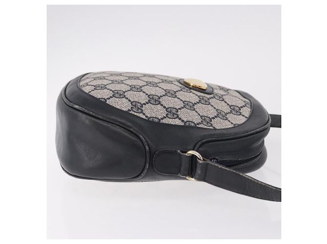 Borsa a tracolla GUCCI GG Supreme PVC Blu Navy Oro Auth ka5069 D'oro - vista 3