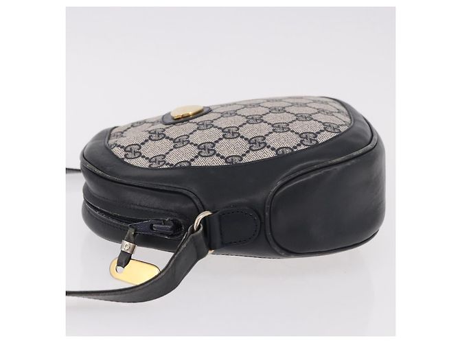 Borsa a tracolla GUCCI GG Supreme PVC Blu Navy Oro Auth ka5069 D'oro - vista 4