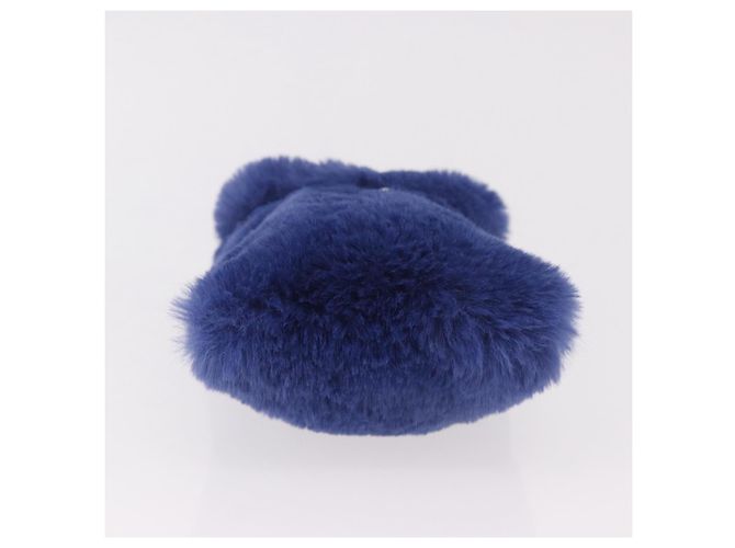 Jimmy Choo Chain Shoulder Phone Holder Acrylic Fur Blue Silver Auth 190265A Argento - vista 5