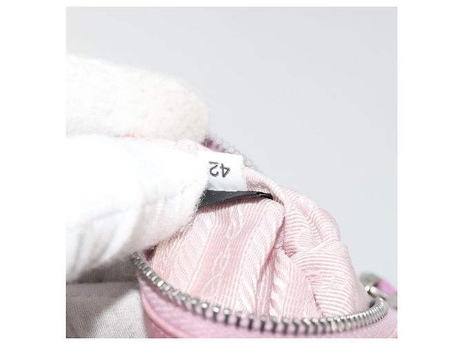 PRADA Arm Pouch Nylon Rosa Argento Auth mr2583 - vista 11