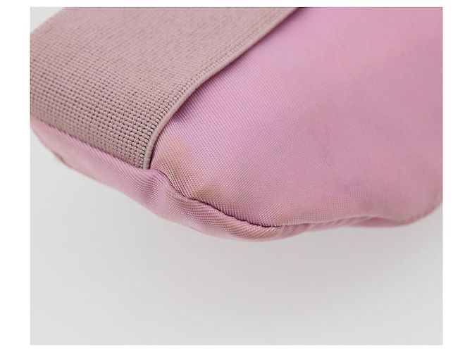 PRADA Arm Pouch Nylon Rosa Argento Auth mr2583 - vista 16
