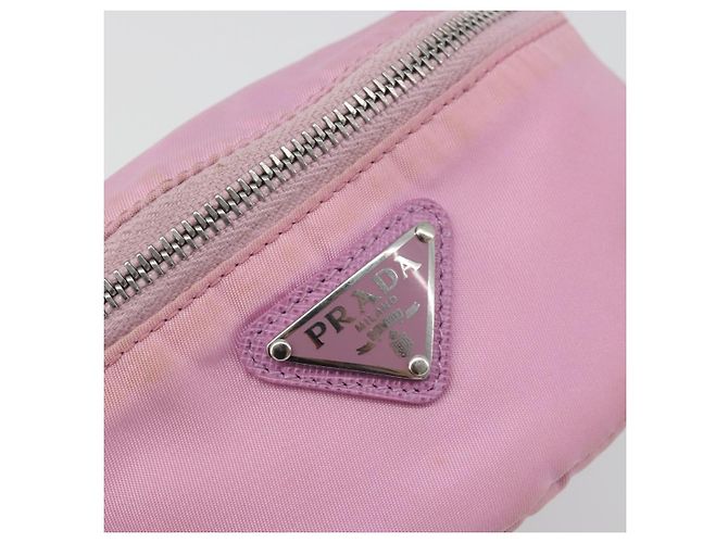 PRADA Arm Pouch Nylon Rosa Argento Auth mr2583 - vista 17