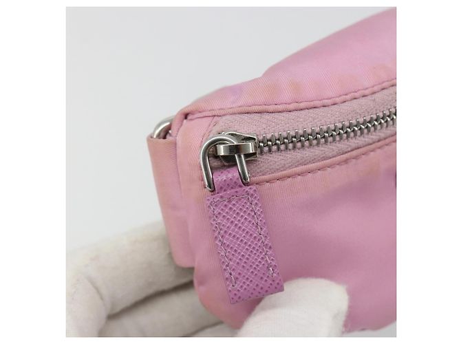 PRADA Arm Pouch Nylon Rosa Argento Auth mr2583 - vista 18