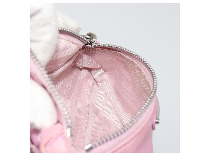 PRADA Arm Pouch Nylon Rosa Argento Auth mr2583 - vista 19