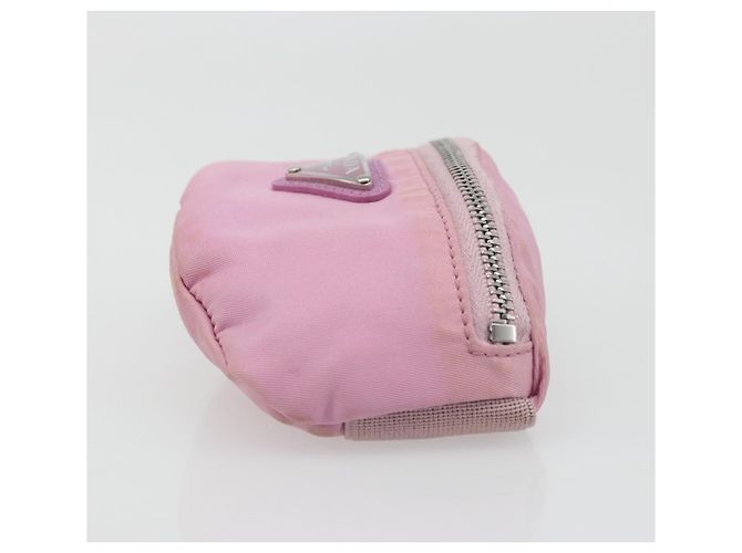 PRADA Arm Pouch Nylon Rosa Argento Auth mr2583 - vista 3