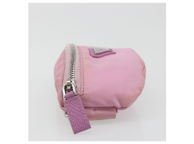 PRADA Arm Pouch Nylon Rosa Argento Auth mr2583 - vista 4