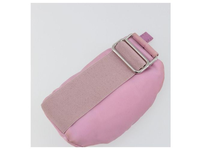 PRADA Arm Pouch Nylon Rosa Argento Auth mr2583 - vista 7