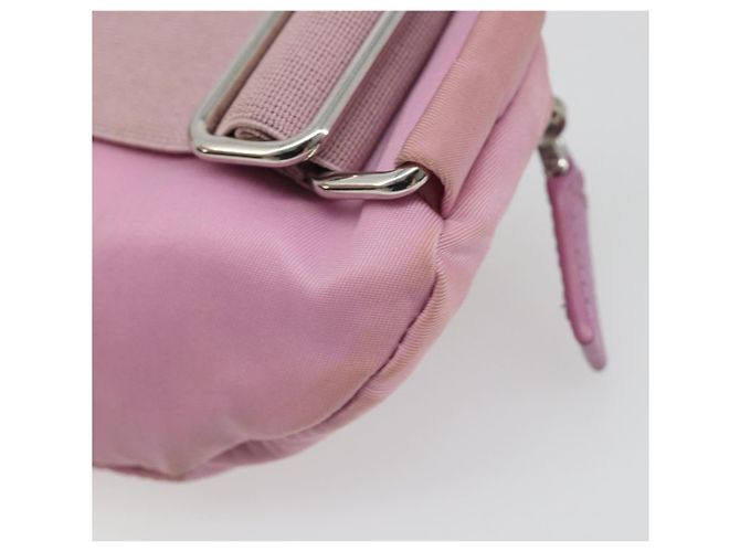 PRADA Arm Pouch Nylon Rosa Argento Auth mr2583 - vista 9