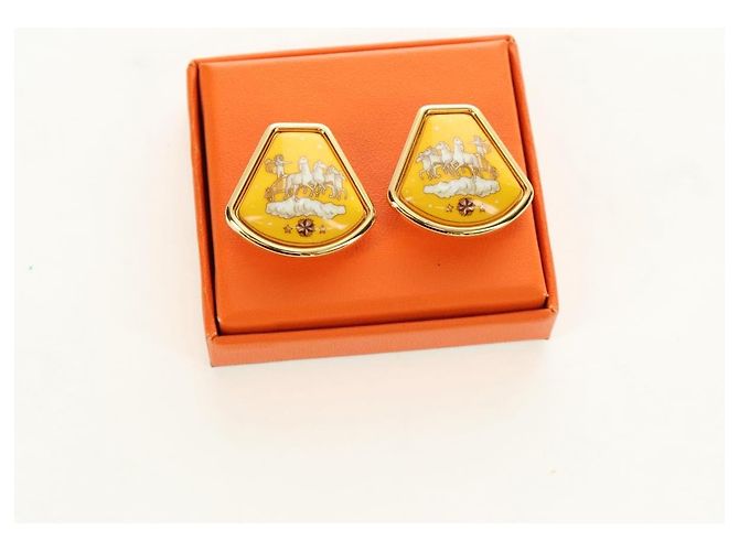Hermès Orecchini HERMES Metallo Oro Giallo Auth bs35859M D'oro - vista 20
