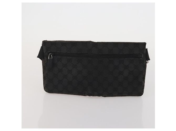 Sac à bandoulière GUCCI GG Canvas 2 Set Beige Black Auth 186360 Noir - vue 11