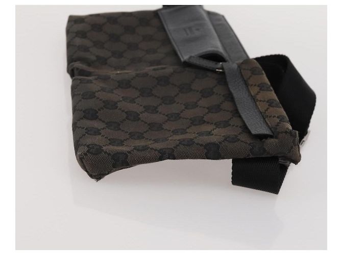 Sac à bandoulière GUCCI GG Canvas 2 Set Beige Black Auth 186360 Noir - vue 12