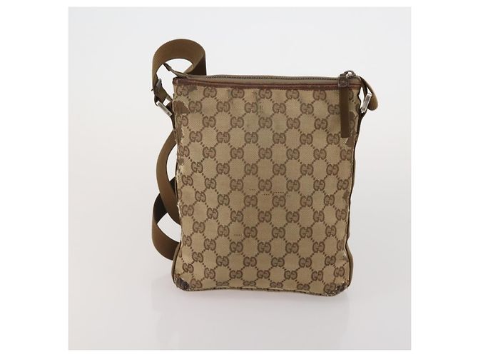 Sac à bandoulière GUCCI GG Canvas 2 Set Beige Black Auth 186360 Noir - vue 3