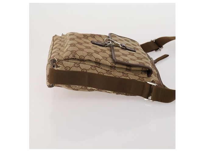 Sac à bandoulière GUCCI GG Canvas 2 Set Beige Black Auth 186360 Noir - vue 4