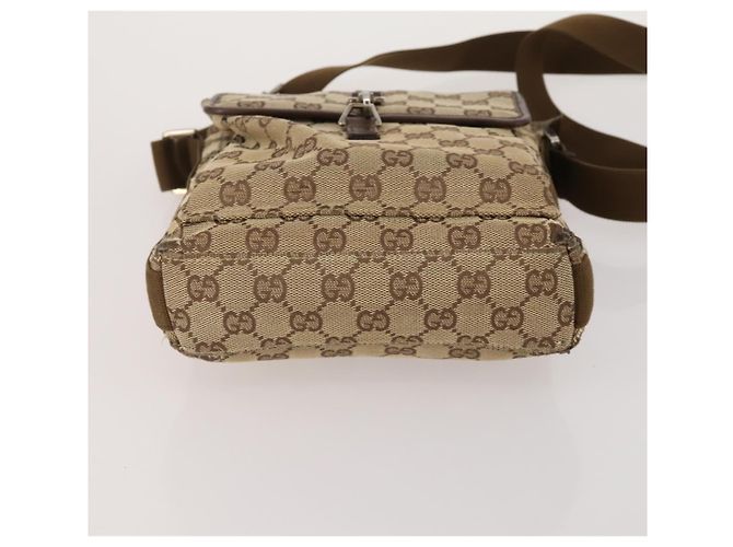 Sac à bandoulière GUCCI GG Canvas 2 Set Beige Black Auth 186360 Noir - vue 7