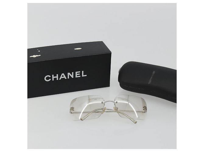 Gafas de sol CHANEL COCO Mark Metal Silver CC Auth 189512 Plata - vista 12