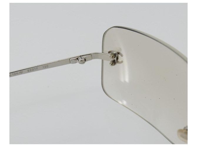 Gafas de sol CHANEL COCO Mark Metal Silver CC Auth 189512 Plata - vista 14