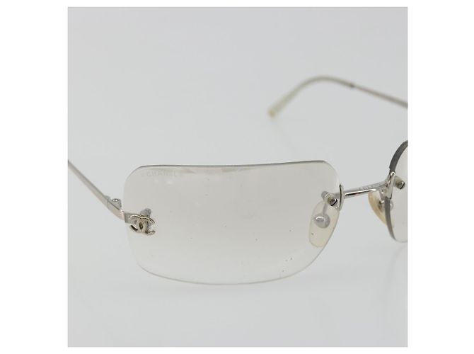 Gafas de sol CHANEL COCO Mark Metal Silver CC Auth 189512 Plata - vista 5