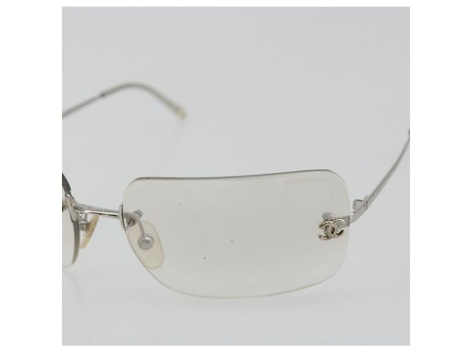 Gafas de sol CHANEL COCO Mark Metal Silver CC Auth 189512 Plata - vista 6