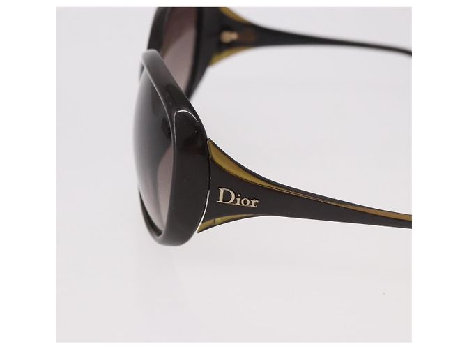 Lunettes de soleil Christian Dior en plastique marron et or Auth bs35807 Doré - vue 8