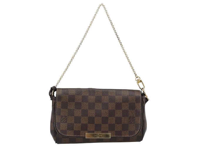 LOUIS VUITTON Borsa a Spalla Damier Ebene Favorit PM 2way N41276 LV Auth 190240 - vista 13