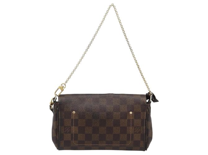 LOUIS VUITTON Borsa a Spalla Damier Ebene Favorit PM 2way N41276 LV Auth 190240 - vista 2