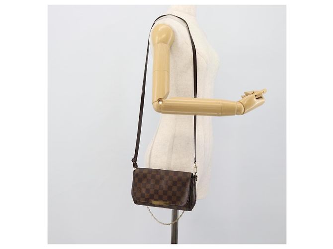 LOUIS VUITTON Borsa a Spalla Damier Ebene Favorit PM 2way N41276 LV Auth 190240 - vista 24