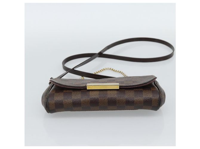 LOUIS VUITTON Borsa a Spalla Damier Ebene Favorit PM 2way N41276 LV Auth 190240 - vista 5