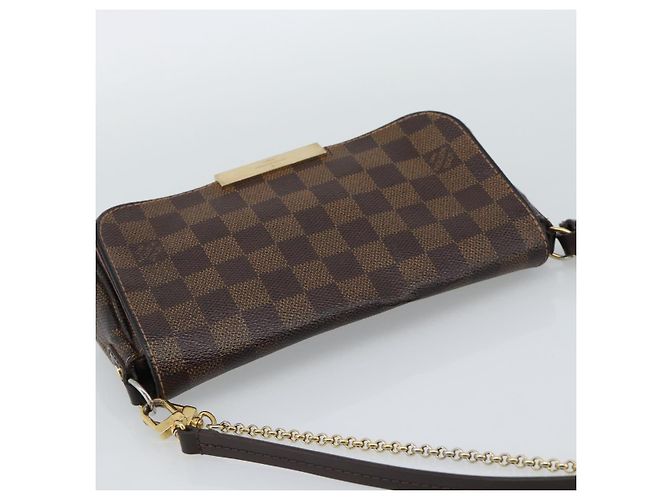 LOUIS VUITTON Borsa a Spalla Damier Ebene Favorit PM 2way N41276 LV Auth 190240 - vista 6