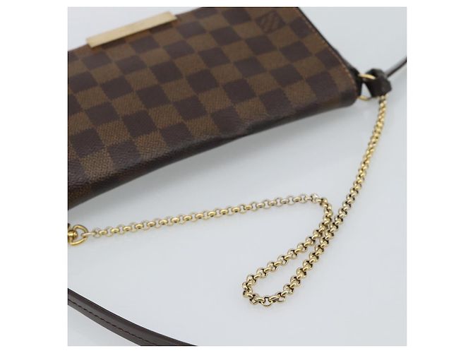 LOUIS VUITTON Borsa a Spalla Damier Ebene Favorit PM 2way N41276 LV Auth 190240 - vista 7