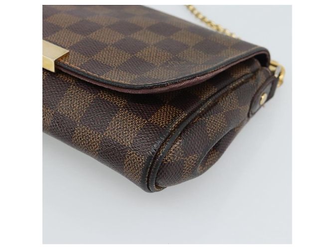 LOUIS VUITTON Borsa a Spalla Damier Ebene Favorit PM 2way N41276 LV Auth 190240 - vista 9