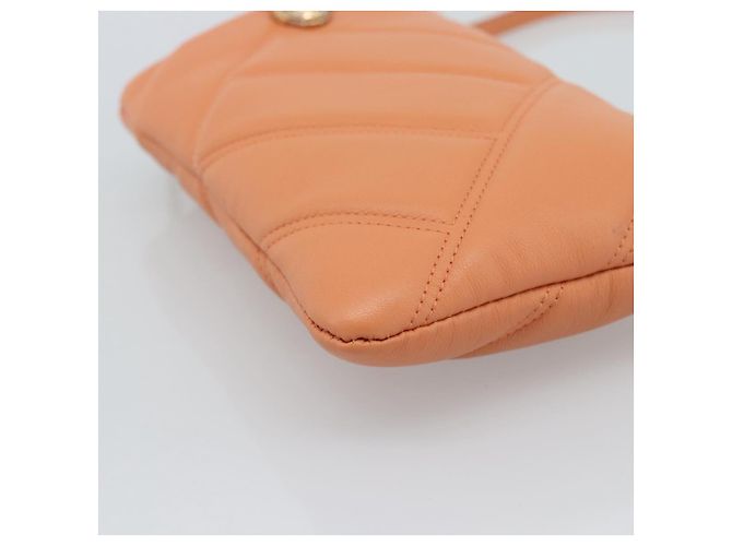 Bulgari Borsa a Spalla BVLGARI in Pelle Arancione e Oro Auth ka5074M D'oro - vista 14