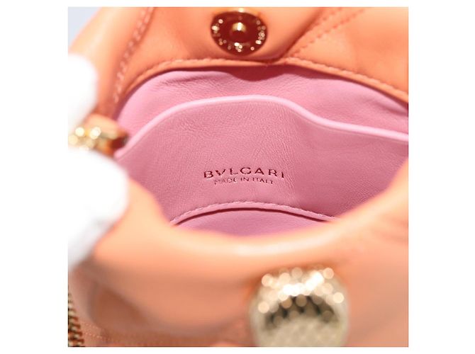 Bulgari Borsa a Spalla BVLGARI in Pelle Arancione e Oro Auth ka5074M D'oro - vista 17