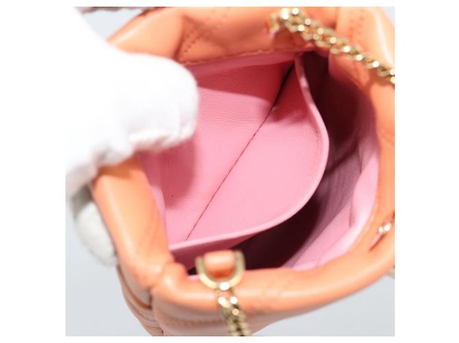 Bulgari Borsa a Spalla BVLGARI in Pelle Arancione e Oro Auth ka5074M D'oro - vista 20