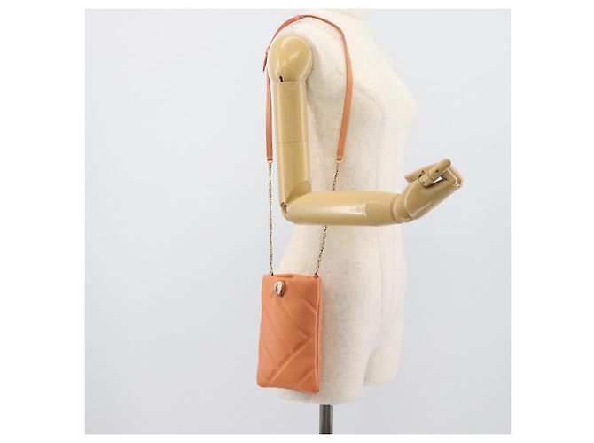 Bulgari Borsa a Spalla BVLGARI in Pelle Arancione e Oro Auth ka5074M D'oro - vista 21