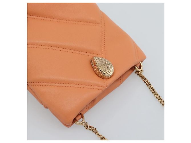 Bulgari Borsa a Spalla BVLGARI in Pelle Arancione e Oro Auth ka5074M D'oro - vista 6