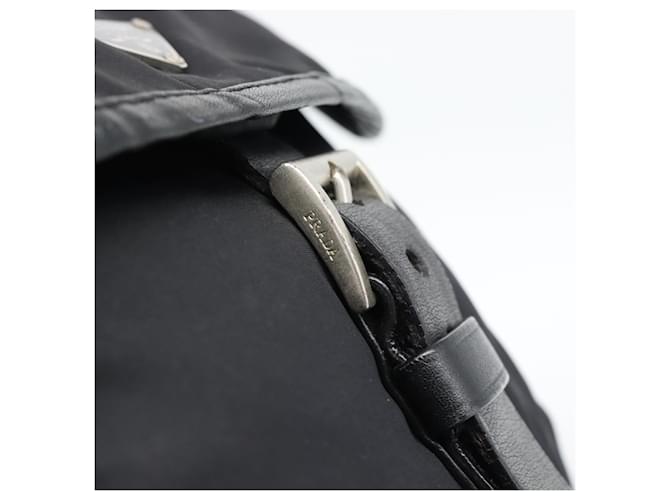 Borsa a tracolla PRADA Nylon Nero Argento Auth 188514 - vista 18