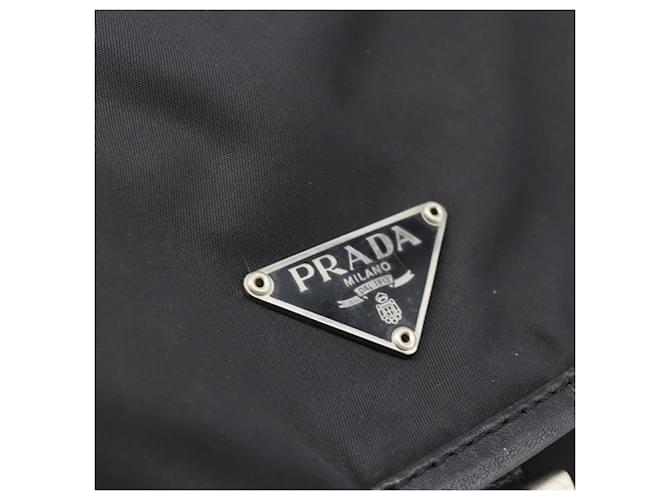 Borsa a tracolla PRADA Nylon Nero Argento Auth 188514 - vista 19