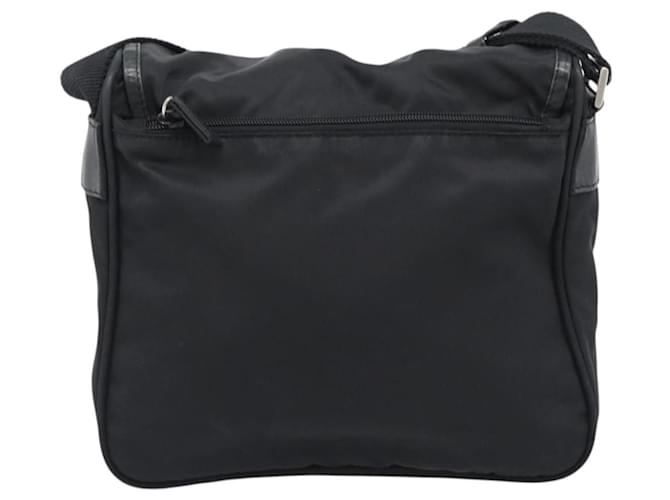 Borsa a tracolla PRADA Nylon Nero Argento Auth 188514 - vista 2