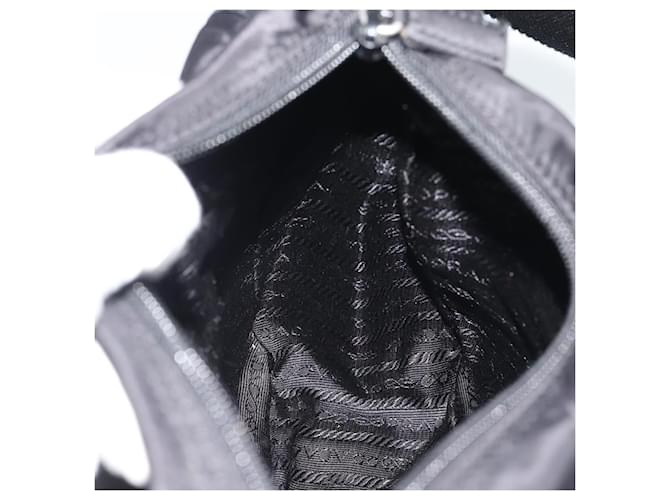 Borsa a tracolla PRADA Nylon Nero Argento Auth 188514 - vista 23