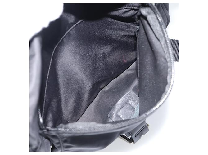 Borsa a tracolla PRADA Nylon Nero Argento Auth 188514 - vista 24