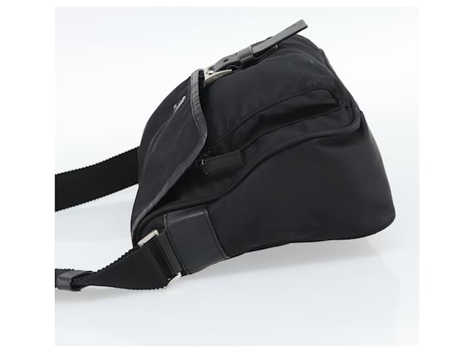 Borsa a tracolla PRADA Nylon Nero Argento Auth 188514 - vista 3