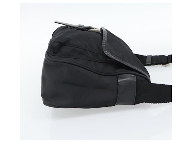 Borsa a tracolla PRADA Nylon Nero Argento Auth 188514 - vista 4