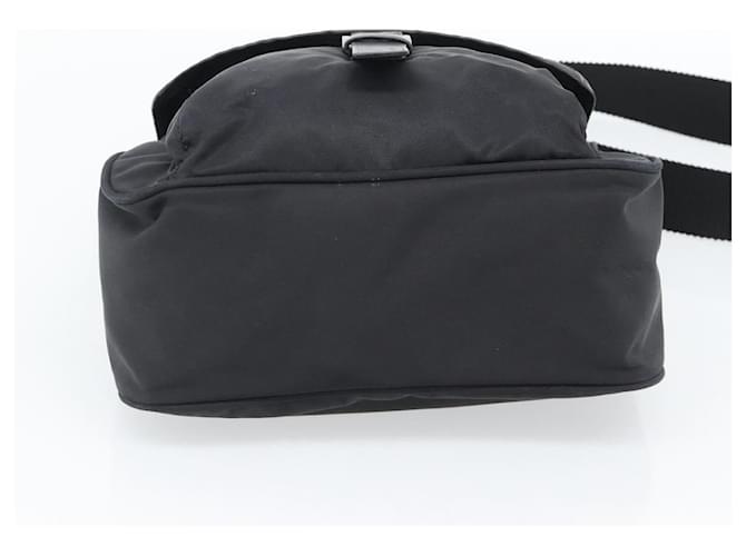 Borsa a tracolla PRADA Nylon Nero Argento Auth 188514 - vista 5
