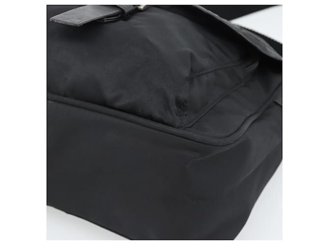 Borsa a tracolla PRADA Nylon Nero Argento Auth 188514 - vista 9