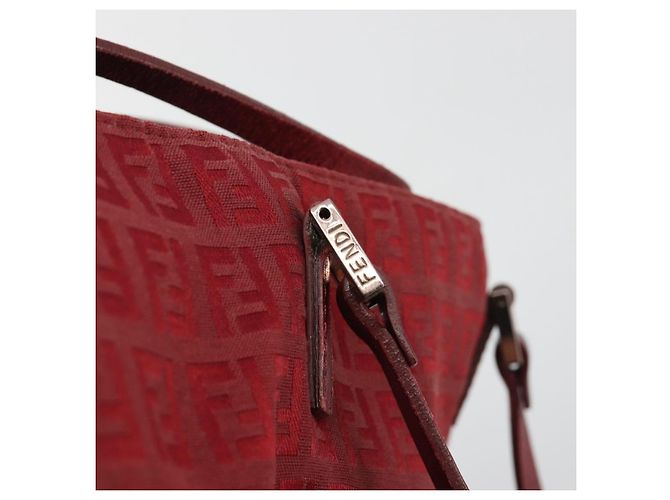Borsa Tote FENDI Zucchino Canvas Rosso Oro Auth 187865 D'oro - vista 10