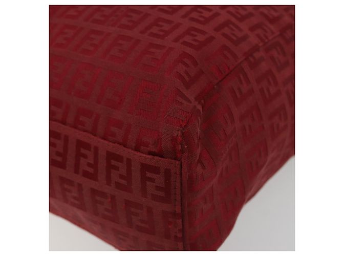 Borsa Tote FENDI Zucchino Canvas Rosso Oro Auth 187865 D'oro - vista 14