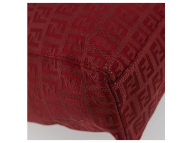 Borsa Tote FENDI Zucchino Canvas Rosso Oro Auth 187865 D'oro - vista 15