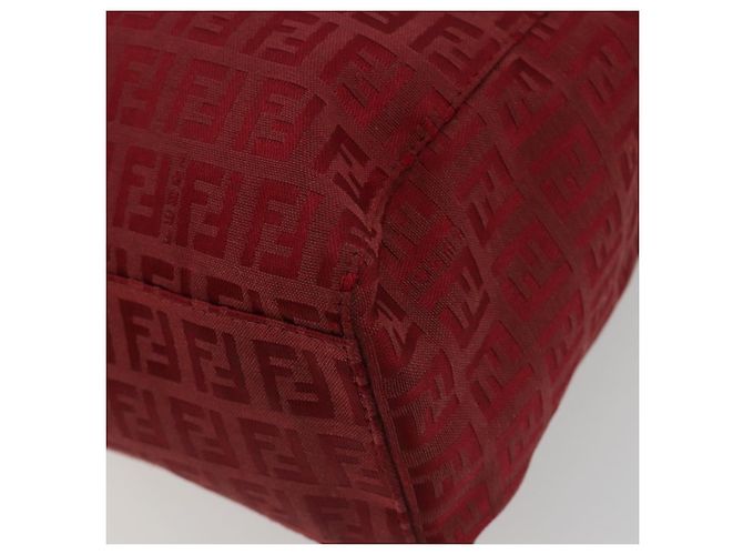 Borsa Tote FENDI Zucchino Canvas Rosso Oro Auth 187865 D'oro - vista 16