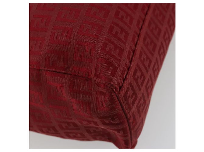 Borsa Tote FENDI Zucchino Canvas Rosso Oro Auth 187865 D'oro - vista 17