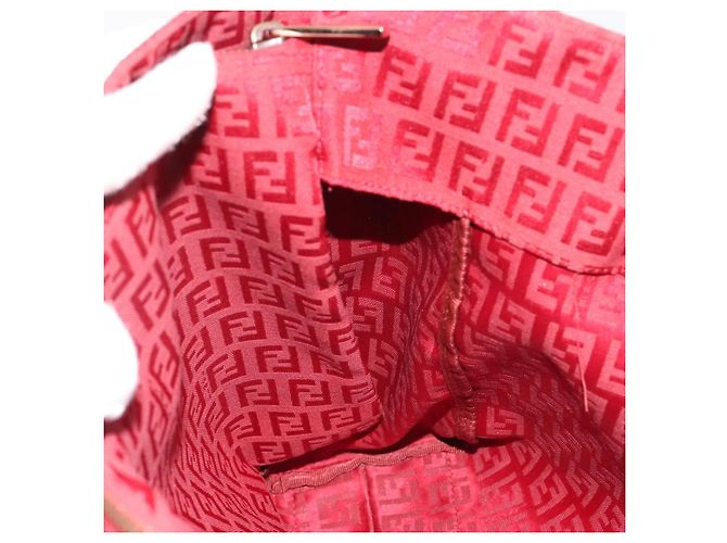 Borsa Tote FENDI Zucchino Canvas Rosso Oro Auth 187865 D'oro - vista 20